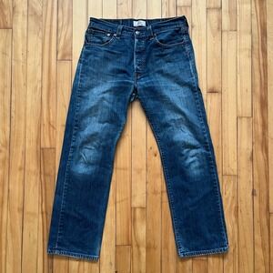 Levis 501 Mens Straight Leg Jeans Blue Medium Wash Button Fly 32x30 Cotton